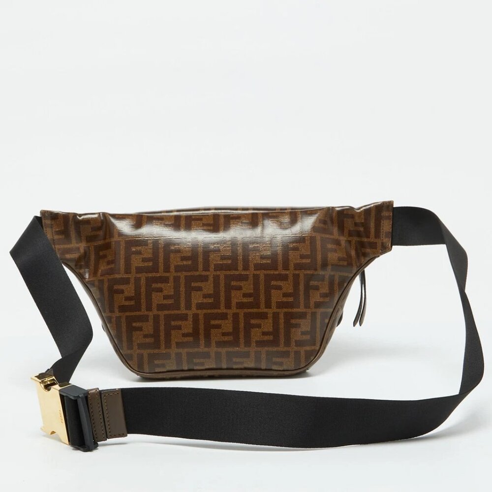 Fendi x Fila Brown Zucca Coated Canvas Mania Belt Bag 568-050225 - Picture 2 of 9